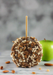 Pecan Almond Praline Caramel Apple