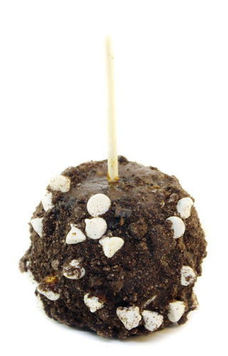 Hand Dipped Caramel Apple Rolled in Oreo Cookie & White Chocolate Chips