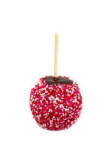 Valentines Sprinkle Caramel Apple