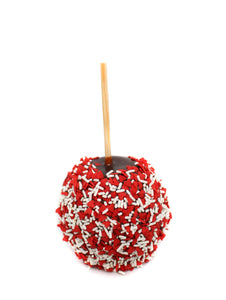 Valentines Sprinkle Caramel Apple