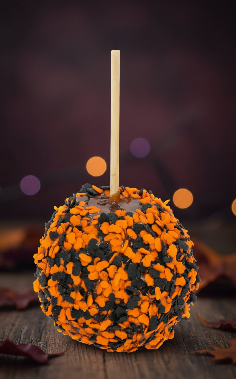Halloween Sprinkle Caramel Apple