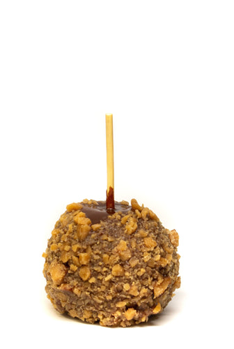 Hand Dipped Caramel Apple Rolled in our Homemade English Toffee