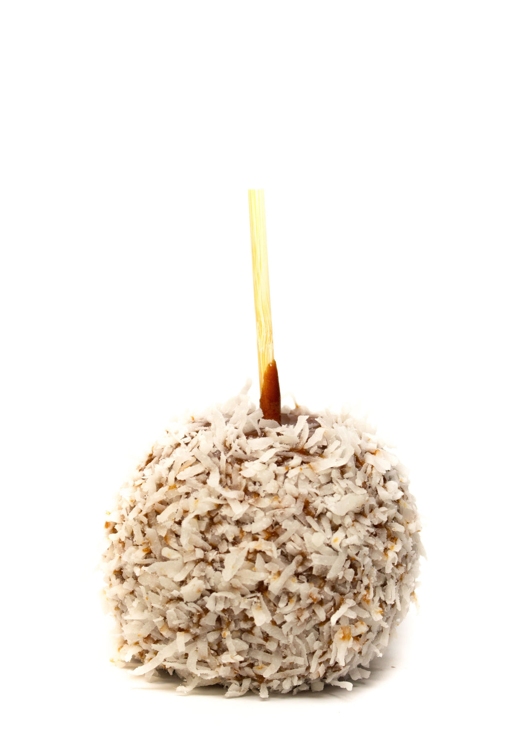 Hand Dipped Caramel Apple Rolled in Shredded Coconut